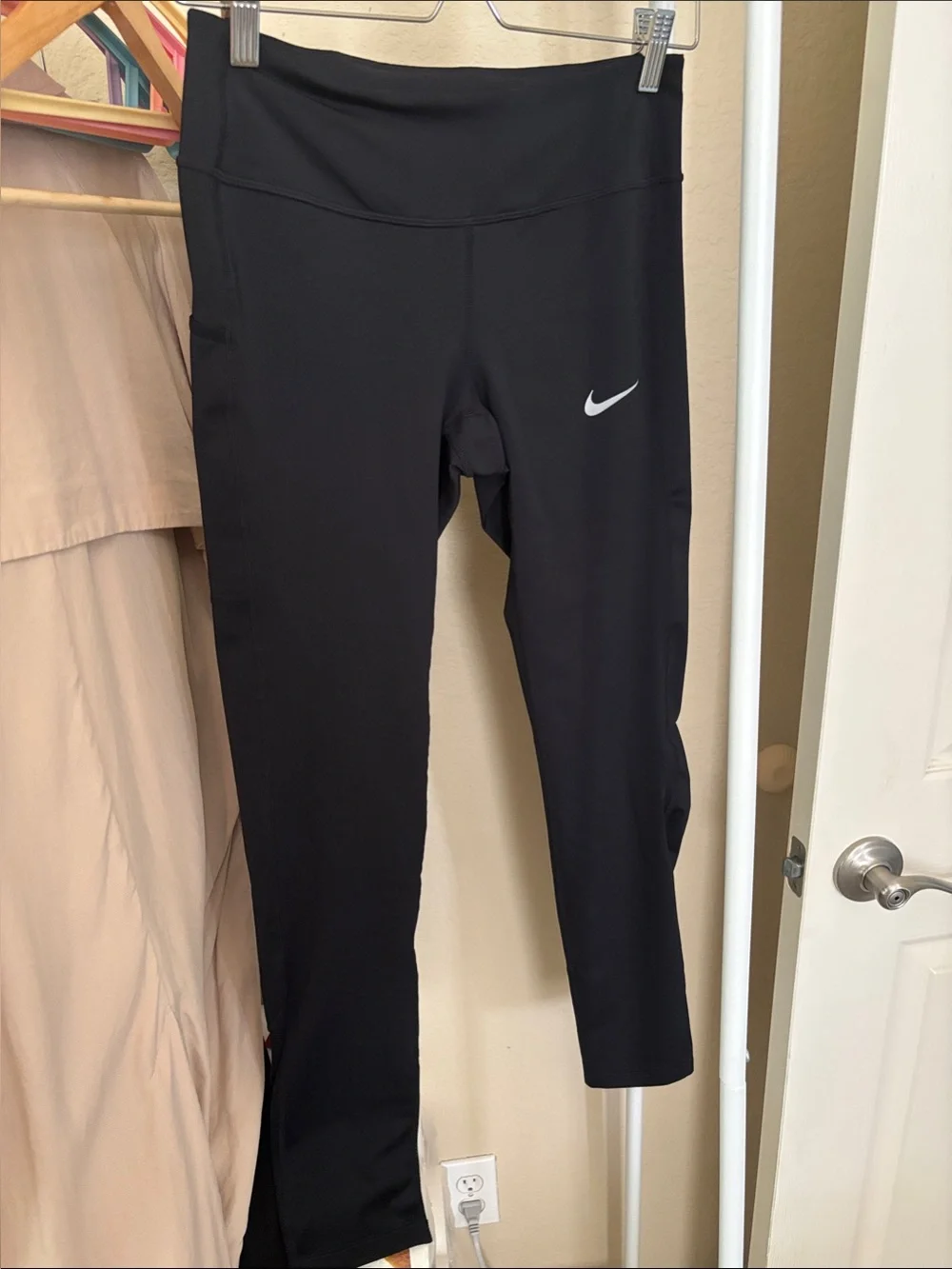 Nike Black Leggings with White Swoosh